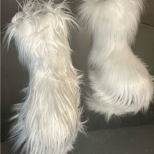 White Faux Fur Boota sizes 10.5,11